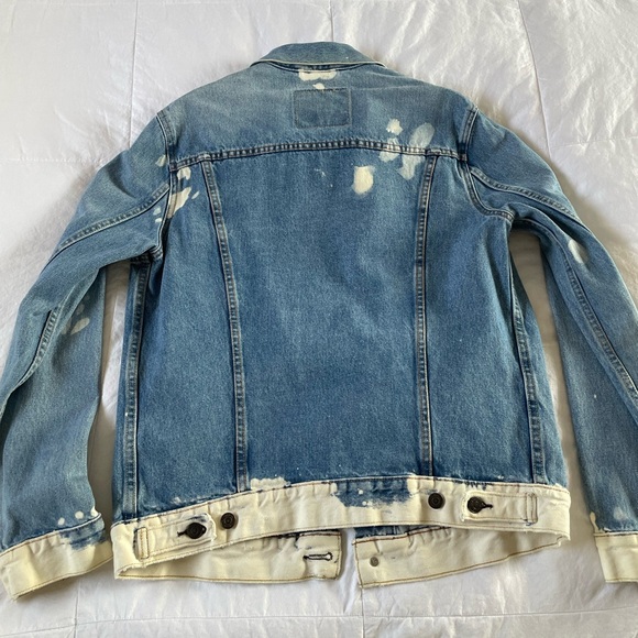 Levi’s Bleached Denim Trucker Jacket Unisex M - Picture 10 of 12